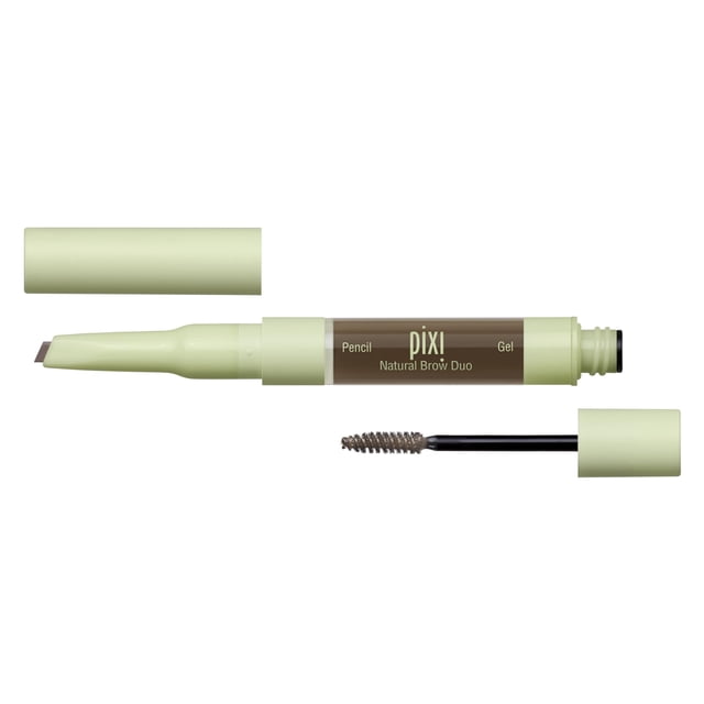 Moldeador de cejas Pixi Natural Brow Duo, marrón natural, resistente al agua