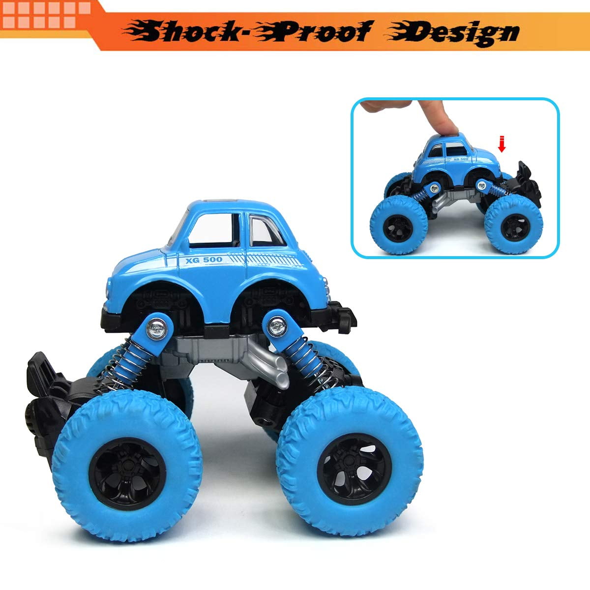 Epoch Air Pull Back Car Toys,Friction Powered Cars Boy Toys Vehicles Include 2 Motocycles with Fun Lights & Sounds for Children Kids Boys Girls 