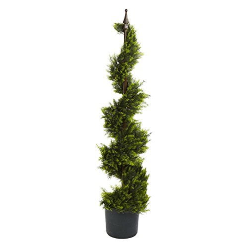 4' Outdoor Cypress Artificial Spiral Topiary Tree