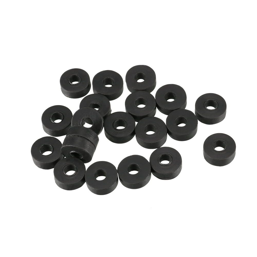 20pcs Black Rubber Round Flat Washer Assortment Size 3x8x3mm Flat Washer