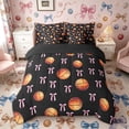 thumbnail image 3 of Meiyoeat Sport Basketball Full Size Bedding Sets 7 Pieces,Ribbon Bow Print Full Size Bed In A Bag,Black Pink Orange, 3 of 6