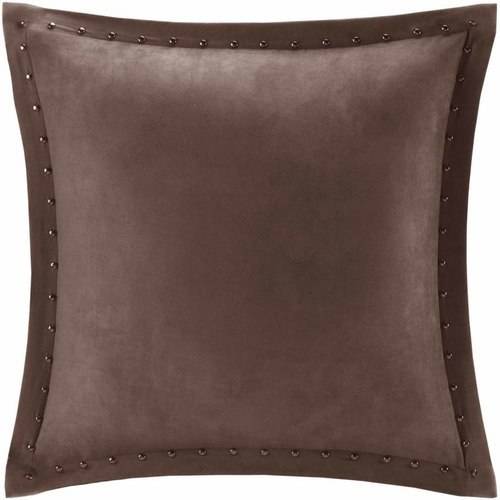 Home Essence Hayes Stud Trim Microsuede Square Pillow