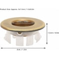 thumbnail image 2 of Anillo de desbordamiento de fregadero, inserto de latón, cubierta de desbordamiento redonda, piezas de repuesto para lavabo de baño de cocina (bronce), 2 of 5