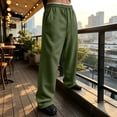 thumbnail image 6 of Havenx Mens Sweatpants Straight Wide Leg Drawstring Sweat Pants with Pockets Elastic Waist Open Bottom Sweatpant Athletic Comfy Y2k Fall Winter Loose Fit Pant,Camouflage Green L, 6 of 8