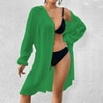 thumbnail image 6 of CFLVAEK Swimsuit Cover Up for Women Beach Vacation Button Down Shirts Kimono Cardigan Casual Long Sleeve Cover Ups Swimwear Free Size, 6 of 7