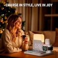 thumbnail image 5 of ANTBOOK Magnetic Charging Station Compatible for iPhone, Apple Watch, AirPods with Alarm Clock,Night Light Bedside White, 5 of 8