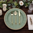 thumbnail image 6 of Balsa Circle 25 Sage Green 13" Round Disposable Paper Charger Plates Metallic Trim Party Tableware, 6 of 8