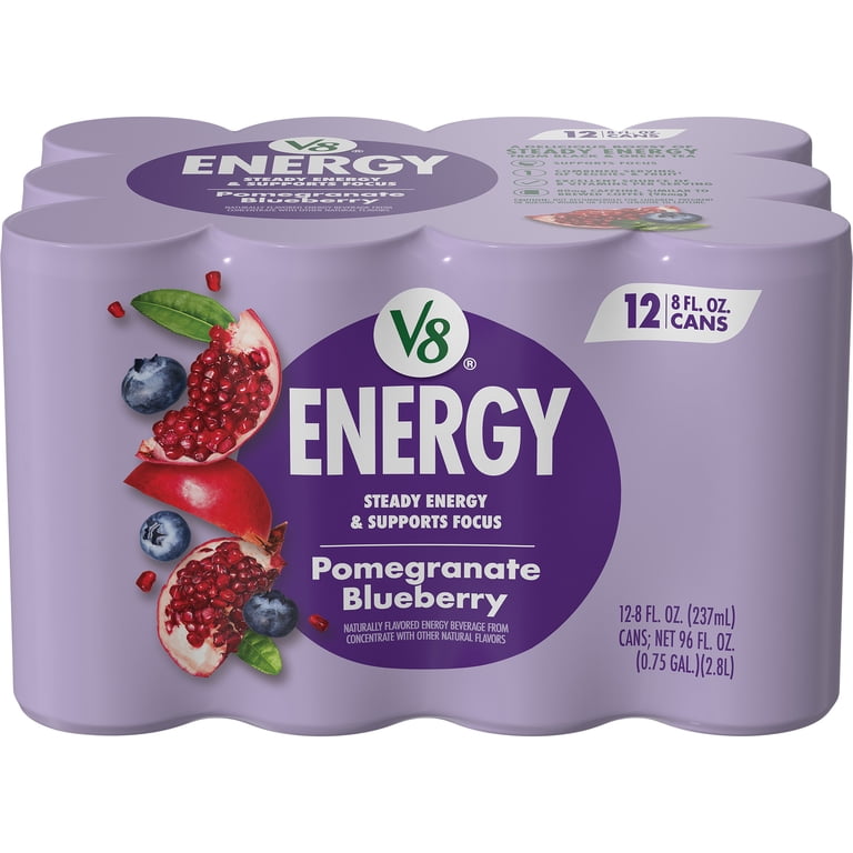 V8 Energy Pomegranate Blueberry, 8 fl oz Cans, 24 Pack (2 Pack Bundle) photo 2