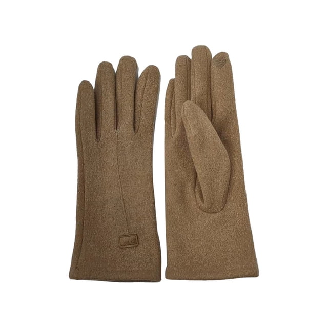 Minnieouse 1 par de guantes para mujer, cálidos guantes térmicos de terciopelo, mitones cálidos a prueba de viento, ropa de Color sólido, decoración guantes y mitones Beige Minnieouse AP013039-03
