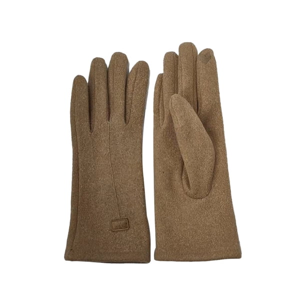 Minnieouse 1 par de guantes para mujer, manopla térmica de terciopelo cálido, manoplas portátiles para clima frío, decoración a prueba de viento, guantes y mitones Beige Minnieouse AP013039-03