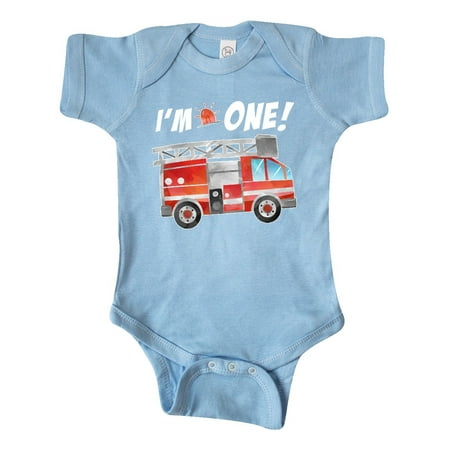 

Inktastic I m 1 Fire Truck 1st Birthday Gift Baby Boy or Baby Girl Bodysuit