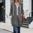 thumbnail image 2 of Towmus Women Full Zip Up Hoodie Plain Hoodies for Womens Casual Fleece Knee Length Tunic Sweatshirts Fall Winter Jackets Tops with Pockets, 2 of 9