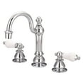 thumbnail image 2 of Water Creation 8.25" Lever Handles Brass Faucet in Silver & Chrome, 2 of 6