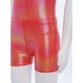thumbnail image 6 of TSSOE Girls Glossy Dance Leotard and Shorts Set Sleeveless Criss-Cross Back Bodysuit Top + Shorts Scrunchies for Ballet Red 7-8, 6 of 7