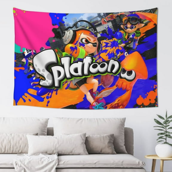 Splatoon 3 Tapestry Wall Hanging Home Decoration Wall Blanket Dormitory Living Room Bedroom Backdrop Poster( 60x40inch)