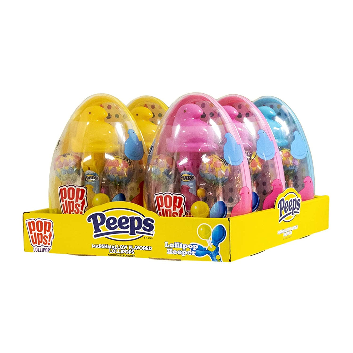 Assorted Color Easter Peeps Plastic Jumbo Eggs with Pop Ups Lollipops Basket Stuffers, Pack of 2 - Walmart.com - Walmart.com
