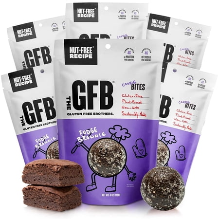 The GFB, Gluten Free Brothers Fudge Brownie Nut Free, Cookie Protein Bites, 6 Count, 4 oz