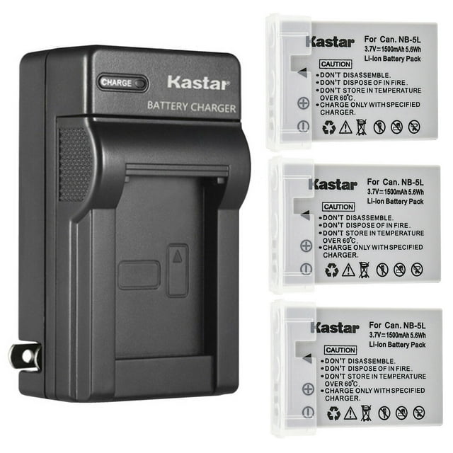 Kastar 3-Pack Battery and AC Wall Charger Replacement for Canon PowerShot SD850 IS, PowerShot SD870 IS, PowerShot SD880 IS, PowerShot SD890 IS, PowerShot SD900 IS, PowerShot SD950 IS Cameras