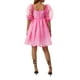 thumbnail image 3 of Vestido de princesa de tul con mangas abullonadas de Tsseiatte para mujer, minivestido de hada con teñido anudado y hombros descubiertos, vestido de fiesta de noche de corte A, 3 of 8