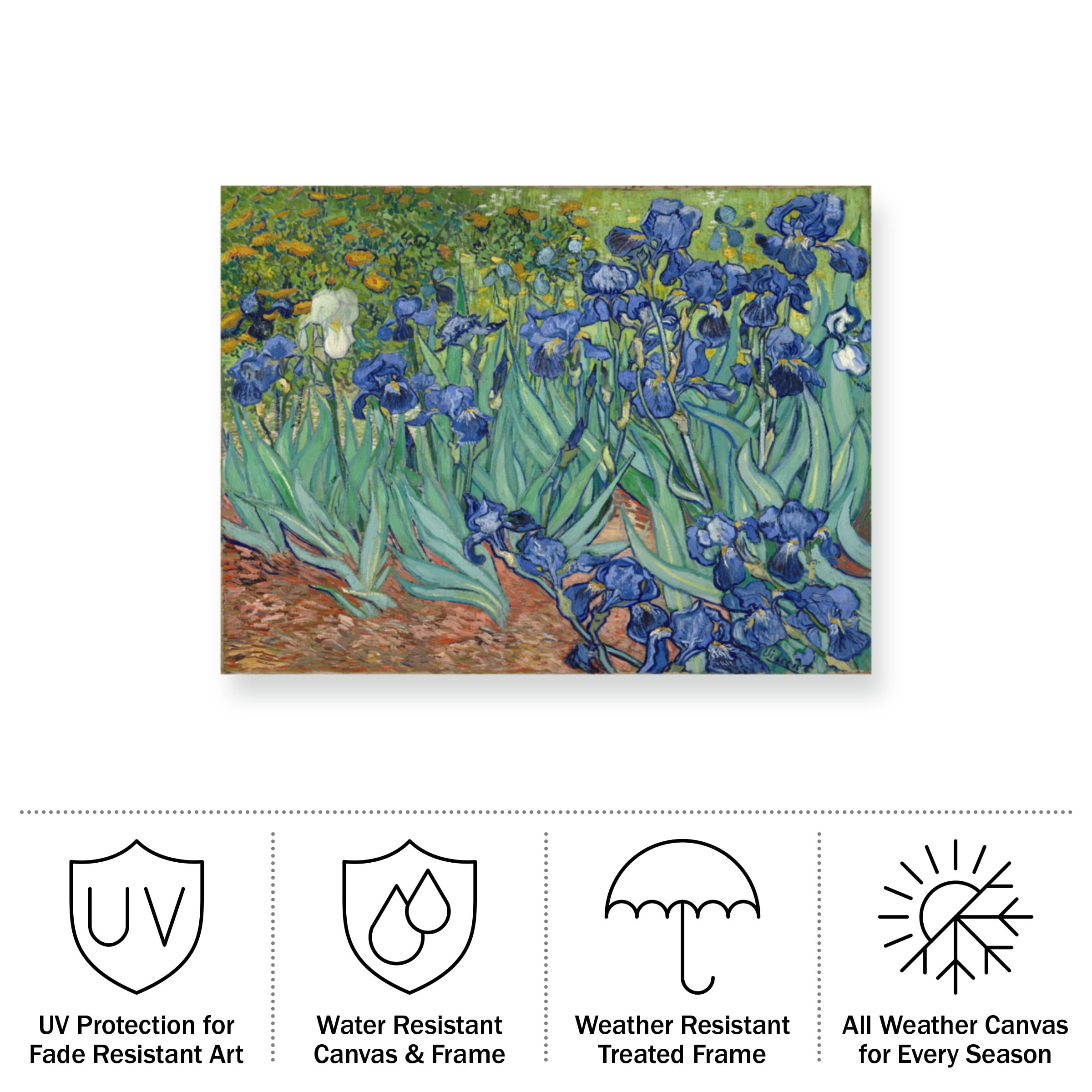 Vincent van Gogh 'Irises, 1889' Outdoor All-Weather Wall Decor