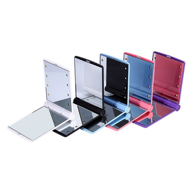 Hesroicy Foldable 8LED Lighted Makeup Vanity Mirror Tabletop Adjustable