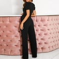 thumbnail image 6 of EHQJNJ Women's Elegant Jumpsuit V Neck Long Jumpsuit Trouser Suit Playsuit Romper Womens Rompers and Jumpsuits Black Jumpsuit for Women Elegant Full Body Jumpsuit Flare Leg, 6 of 6