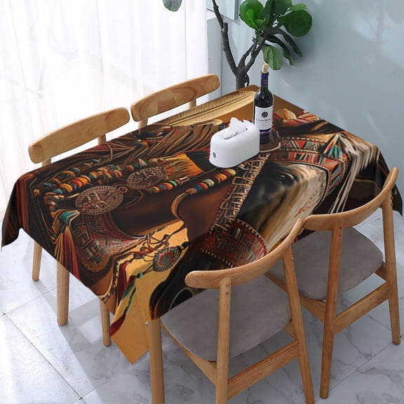 Southwestern Horse Ethnic Native Rectangular Tablecloth 54"x 72" Waterproof Rectangle Table Cover Cloth for Kitchen Dining Room Picnic Home Party