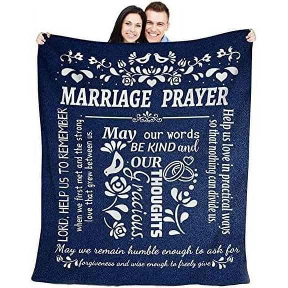 Marriage Prayer Blanket Wedding Gifts Anniversary Engagement Gifts for Couples Unique Bridal Shower Newlywed Gifts Wedding Registry Mr and Mrs Gifts for Wedding, Valentines