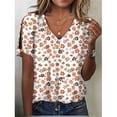 thumbnail image 2 of Tops HOTYD para mujer, manga corta, algodón, estampado floral, 4XL, 2 of 2