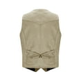 thumbnail image 5 of Pejock Men's Suede Vest with Metal Buttons, Lightweight Polyester Waistcoat for Formal, Casual and Office Wear, Long Sleeve Blazer Style Jacket, 5 of 7