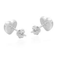 thumbnail image 4 of Romantic Hearts Pink Pearl Valentine Love .925 Sterling Silver Stud Earrings, 4 of 5
