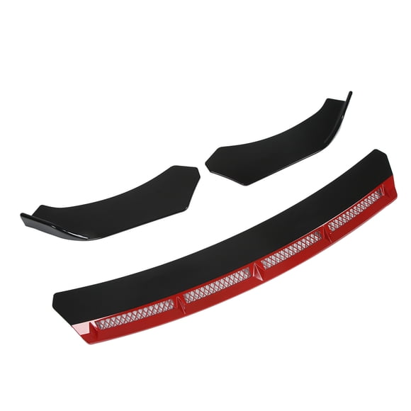 Front Splitter, Wear Resistant 3pcs Universal Rugged Front Bumper Lip Nonfading For Car Modification Red