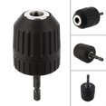 thumbnail image 2 of Convertidor de portabrocas sin llave, 3/8 pulgadas, 24unf + adaptador Sds de vástago hexagonal de 1/4 pulgadas, 0,8-10mm, 2 of 5