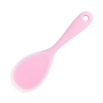 Nvzi 2Pcs Wear Resistant Silicone Rice Spoons Non Stick Rice Scoopers for Household Use Ideal-Pink