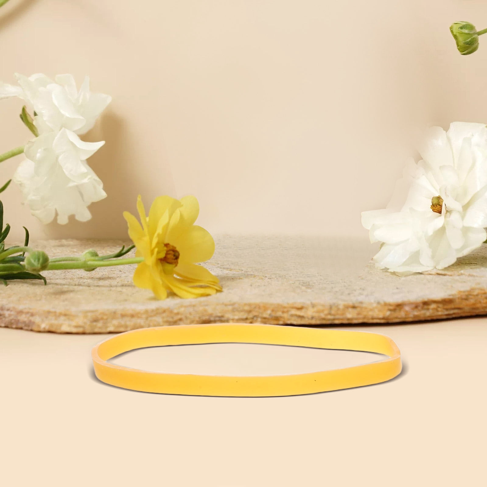 Raindrops 300 Pieces Yellow Rubber Bands, Thick Wide High Elasticity Bands for Office File and Folder Binding