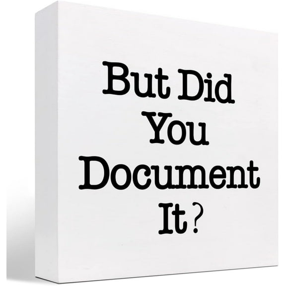 Zomyto 5x5 Inch But Did You Document It Wooden Box Sign Decor Desk Sign,Rustic Office Wooden Box Block Sign