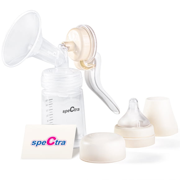 Extractor de Leche Manual de Cuello Ancho Spectra, Sacaleches Manual Portátil y Eficiente, para Lactancia y Maternidad en Casa o de Viaje, Libre de BPA, Copa 24 mm