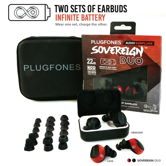 Plugfones Sovereign Duo Wireless Bluetooth Headphones Earplugs Earphones/ Headphones True Wireless Technology