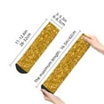 thumbnail image 2 of Goofa Gold Glitter Pattern Non Slip Socks with Grips for Elderly, Crew Socks Yoga Hospital Socks Cushioned Sole Gripper Socks for Men Women, 2 of 5