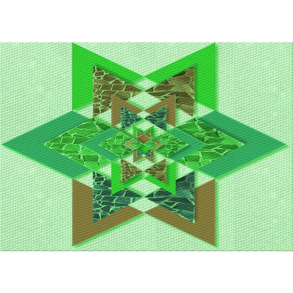 Ahgly Company Machine Washable Indoor Rectangle Transitional Jade Green Area Rugs, 5' x 7'