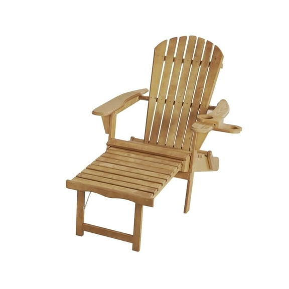 Natural Adirondack Chaise Lounge Foldable Chair