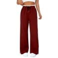 thumbnail image 2 of VBVC No Boundarie Women's Y2K Drawstring Sweatpants,Striped Side Joggers For Women,Ladies Streetwear Track Pants with Pockets,Red,S-XL, 2 of 8