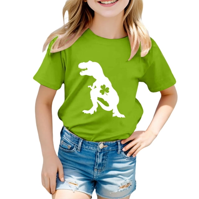 T-shirt Garçon à Col Rond à Manches Courtes, Ensembles d'Été pour Garçons, Tenues pour Filles 2T