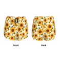 thumbnail image 5 of Lsque Yellow Polka Dot Sunflower Printed Women's Running Shorts with Liner Pockets,Elastic Quick Dry Workout Athletic Gym Yoga Shorts,Womens High Waist Shorts-, 5 of 9