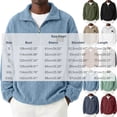 thumbnail image 5 of Fmbrln Mens Corduroy Quarter Zip Sweatshirt Stand Collar Long Sleeve Solid Color Shirts Fall Winter Fashion Pullover Tops with Chest Patch Label Gray 3XL, 5 of 5