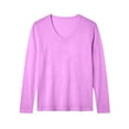 thumbnail image 4 of Mens Long Sleeve Shirt Lightweight Casual V-Neck Cotton Pullover Solid Color Tee Classic Long Sleeve Shirts for Men, 4 of 6