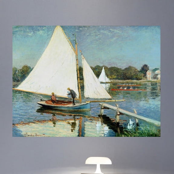 Wallhogs Monet Sailing at Argenteuil (1874) Poster Wall Mural