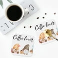 thumbnail image 5 of Pofeuu Coffee Gnome (2) Print Leather Coasters Set of 6, Round Cups Mugs Mat Pad for Home Kitchen Heat Resistant Drink Coasters,Square, 5 of 7