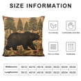 thumbnail image 5 of GOSMITH  Black Bear Throw Pillow Covers Cabin Forest Square Pillowcase Decorative Cushion Wildlife Vintage Rustic Plaid for Couch Sofa Bedroom Car, 5 of 5