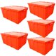 thumbnail image 1 of Cajas Organizadoras de Alta Calidad StorBox 5 Pzas 35kg 61x50x31cm Apilable Bisagras Polietileno Color Naranja., 1 of 1